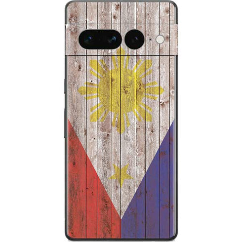Philippines Flag Dark Wood Google Pixel 7 Pro Skin